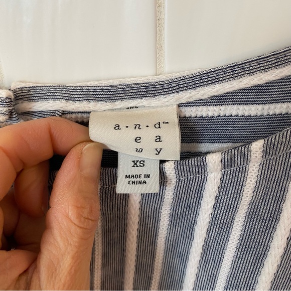 Anthropologie A New Day women’s nautical stripped cotton blend with buttons - Picture 3 of 9